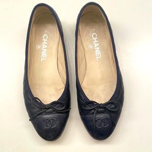 Chanel quilted ballerina flats.